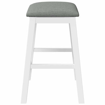 Sedie da Bar con Cuscini 2 pz Bianco Legno Massello di Hevea | homemem39