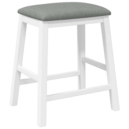 Sedie da Bar con Cuscini 2 pz Bianco Legno Massello di Hevea | homemem39