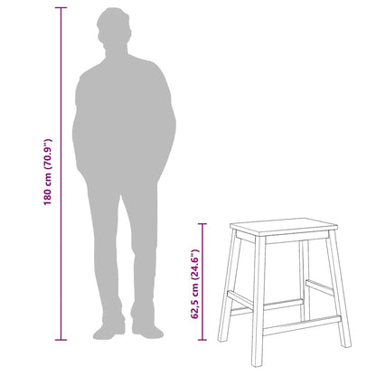 Sedie da Bar 2 pz Bianchi in Legno Massello di Hevea - homemem39