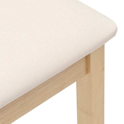 Sgabelli da Bar con Cuscini 2pz Naturale Legno Massello Hevea - homemem39