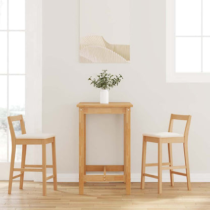 Sgabelli da Bar con Cuscini 2pz Naturale Legno Massello Hevea - homemem39