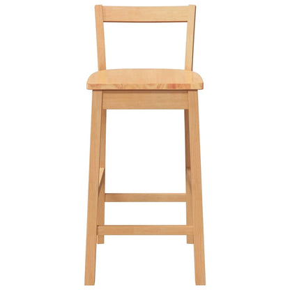 Sgabelli da Bar 2 pz Naturale Legno Massello di Hevea - homemem39