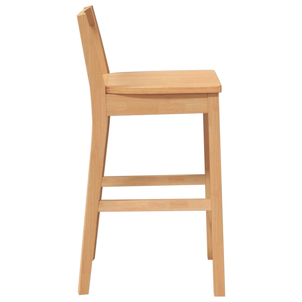 Sgabelli da Bar 2 pz Naturale Legno Massello di Hevea - homemem39