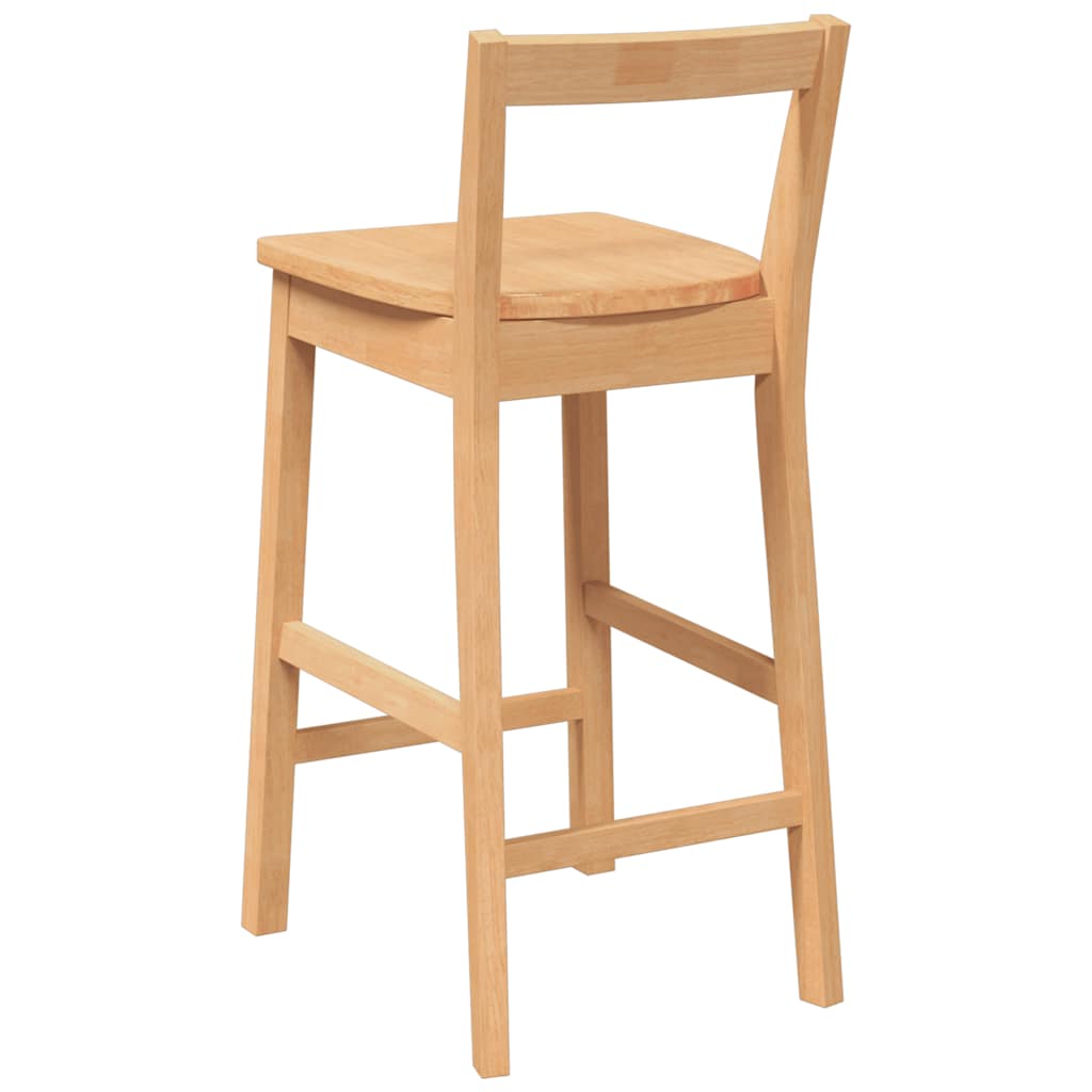 Sgabelli da Bar 2 pz Naturale Legno Massello di Hevea - homemem39