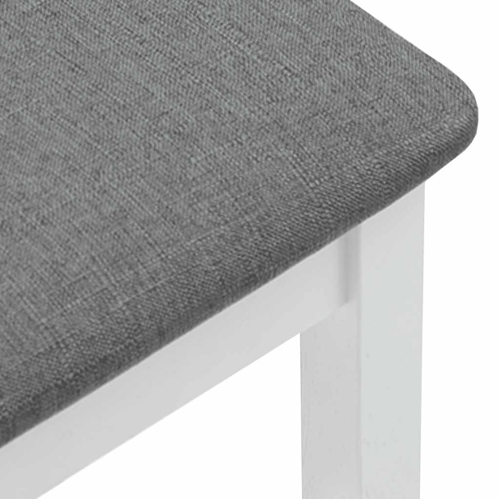 Sgabelli da Bar con Cuscini 2 pz Bianco Legno Massello di Hevea - homemem39