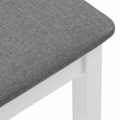 Sgabelli da Bar con Cuscini 2 pz Bianco Legno Massello di Hevea - homemem39