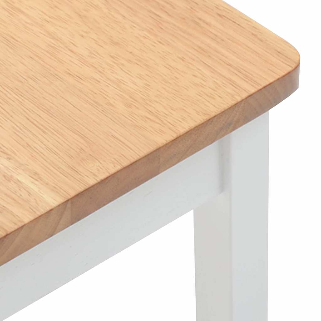 Sgabelli da Bar 2 pz Bianchi in Legno Massello di Hevea - homemem39