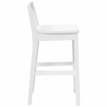 Sgabelli da Bar 2 pz Bianchi in Legno Massello di Hevea - homemem39