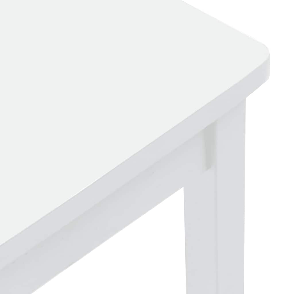 Sgabelli da Bar 2 pz Bianchi in Legno Massello di Hevea - homemem39