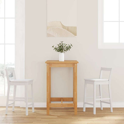 Sgabelli da Bar 2 pz Bianchi in Legno Massello di Hevea - homemem39