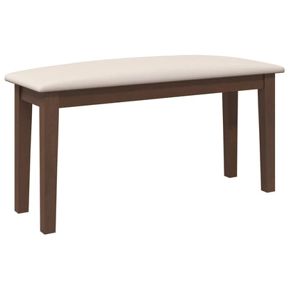 Panca 90 cm Marrone in Legno Massello di Hevea - homemem39