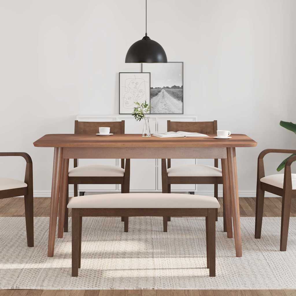 Panca 90 cm Marrone in Legno Massello di Hevea - homemem39