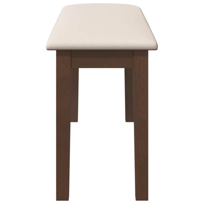 Panca 90 cm Marrone in Legno Massello di Hevea - homemem39