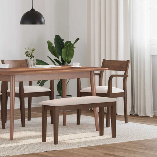 Panca 90 cm Marrone in Legno Massello di Hevea