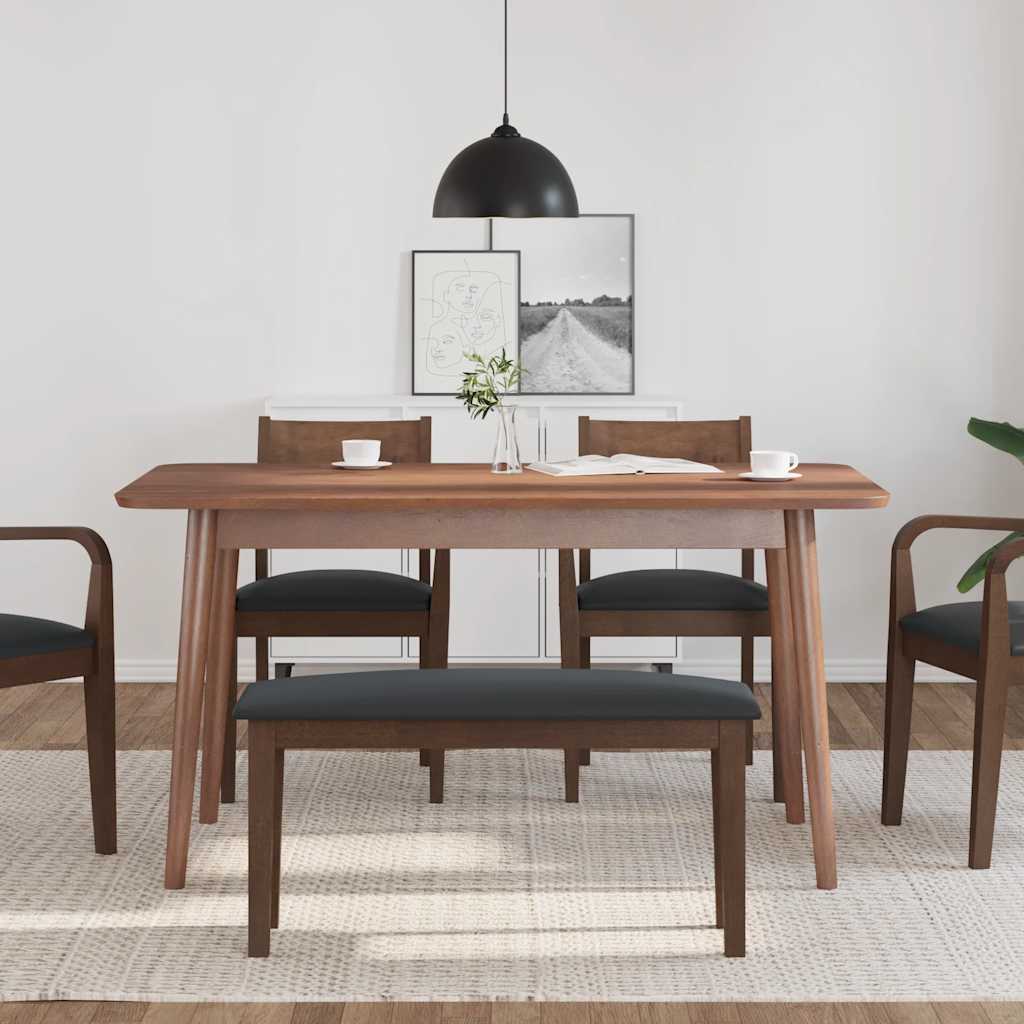 Panca 90 cm Marrone in Legno Massello di Hevea - homemem39