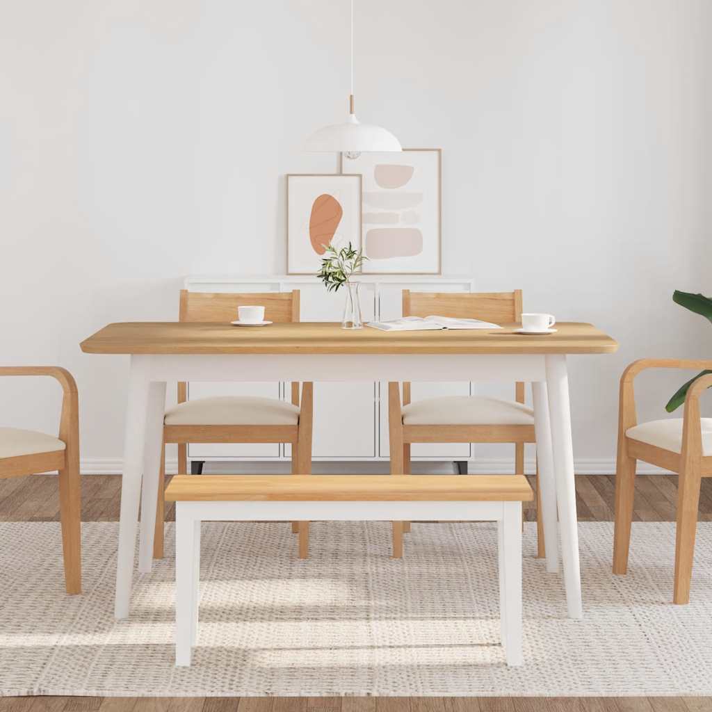 Panca 90 cm in Legno Massello di Hevea - homemem39