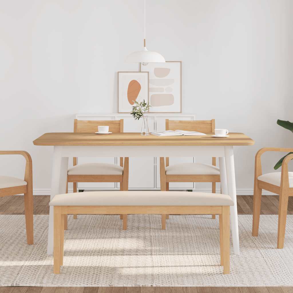 Panca 110 cm in Legno Massello di Hevea - homemem39