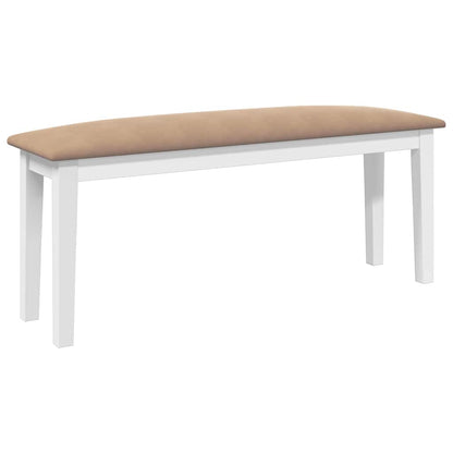 Panca 110 cm Bianco in Legno Massello di Hevea - homemem39