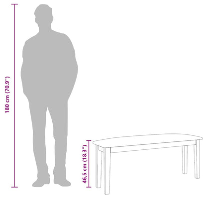 Panca 110 cm Bianco in Legno Massello di Hevea - homemem39