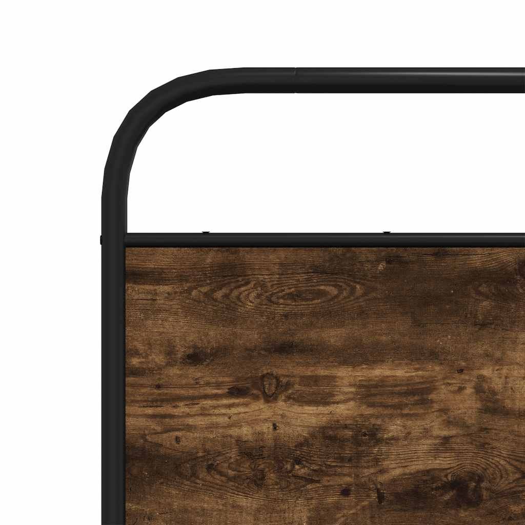 Testiera Rovere Fumo 135 cm in Acciaio e Legno Multistrato