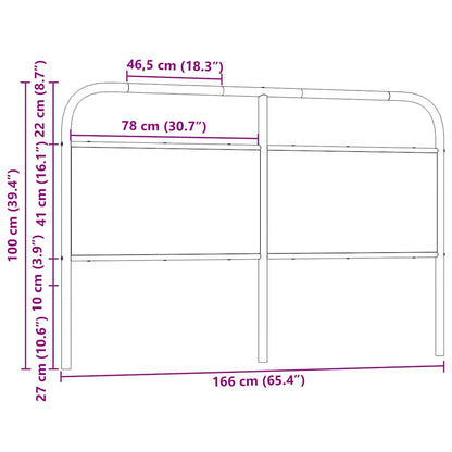 Testiera Rovere Fumo 160 cm in Acciaio e Legno Multistrato - homemem39