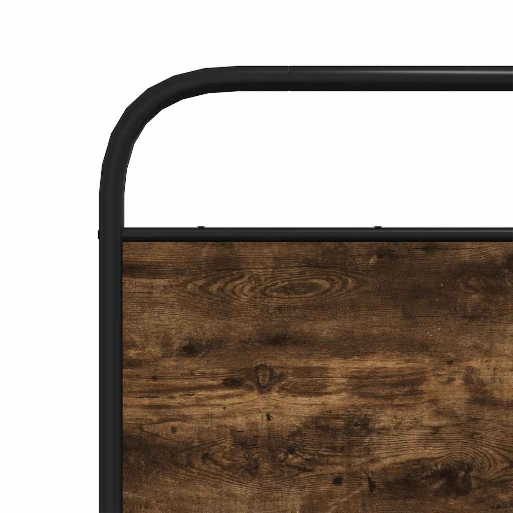 Testiera Rovere Fumo 180 cm in Acciaio e Legno Multistrato - homemem39