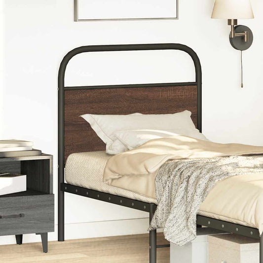 Testiera Rovere Marrone 75 cm in Acciaio e Truciolato - homemem39