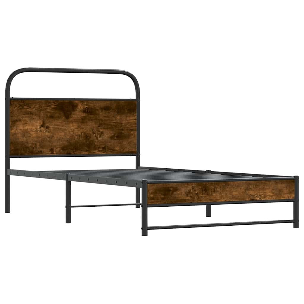 Giroletto senza Materasso Rovere Fumo 100x190 cm in Truciolato