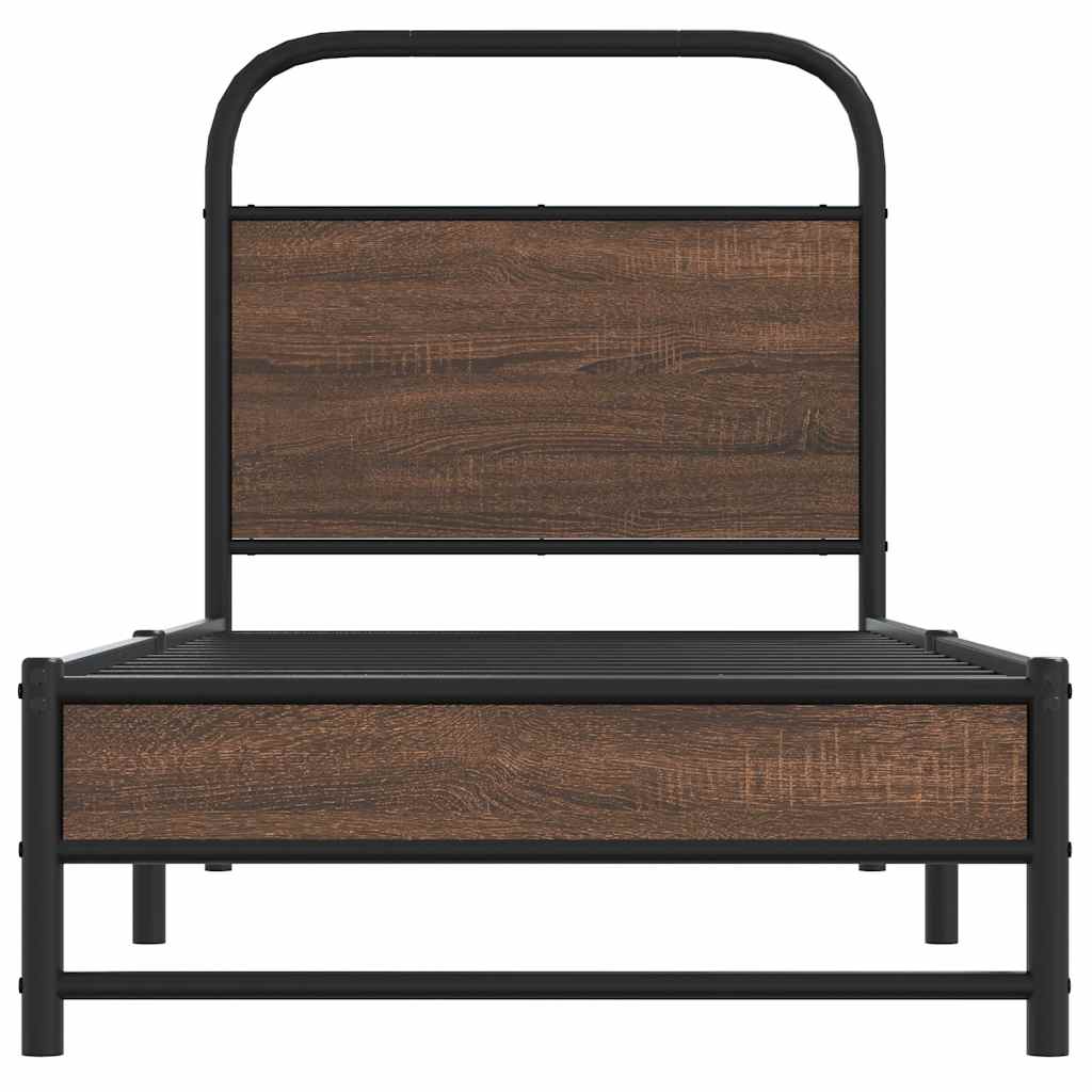 Giroletto senza Materasso Rovere Marrone 75x190cm in Truciolato