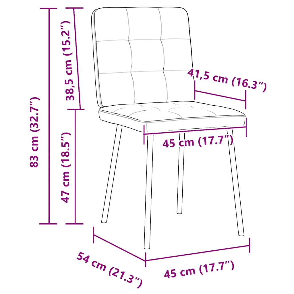 Sedie da Pranzo 4 pz Gialle in Velluto