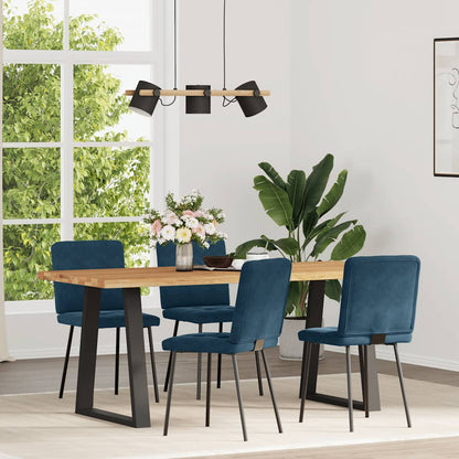 Sedie da Pranzo 4 pz Blu in Velluto