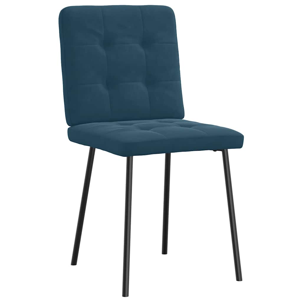 Sedie da Pranzo 4 pz Blu in Velluto