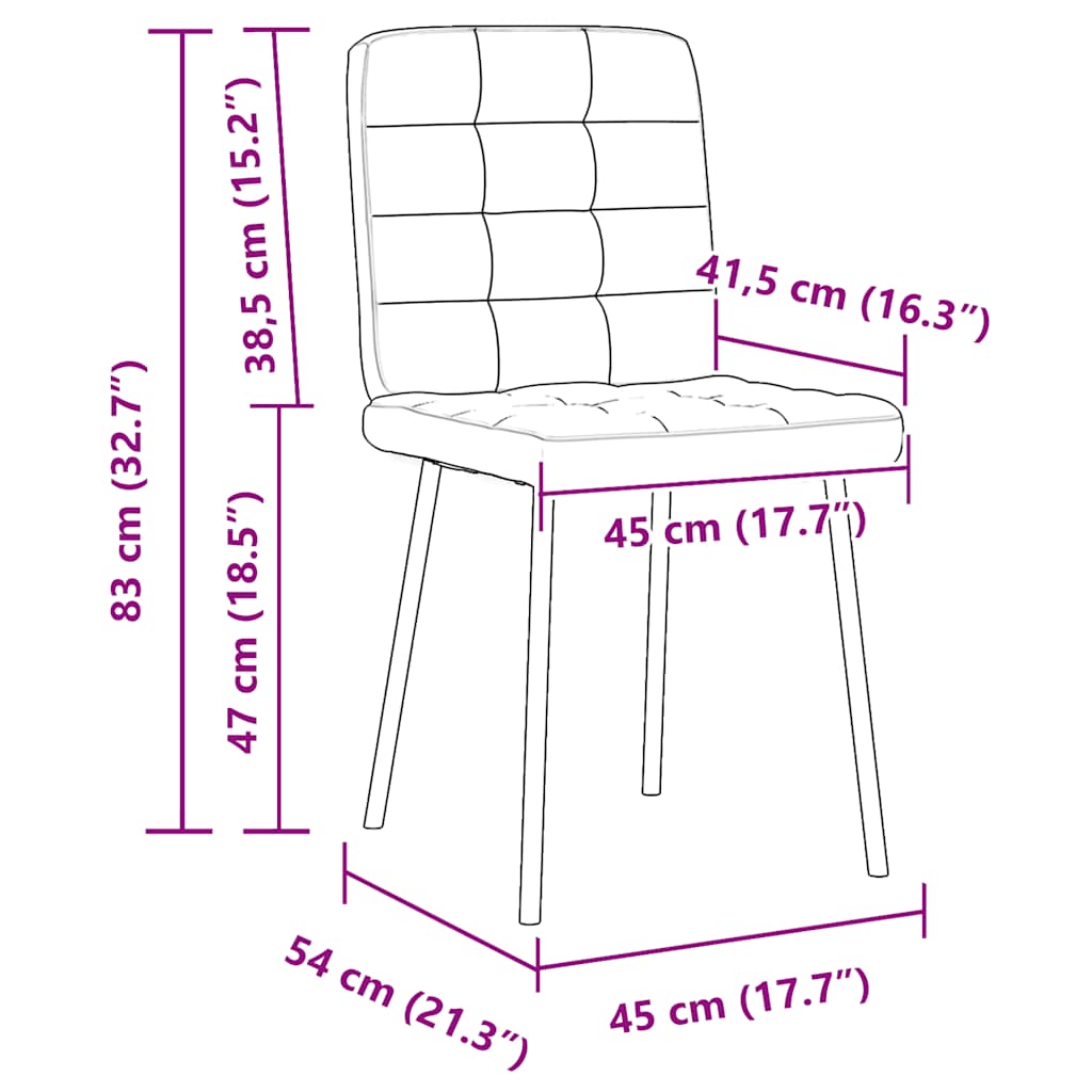 Sedie da Pranzo 4 pz Nere in Velluto