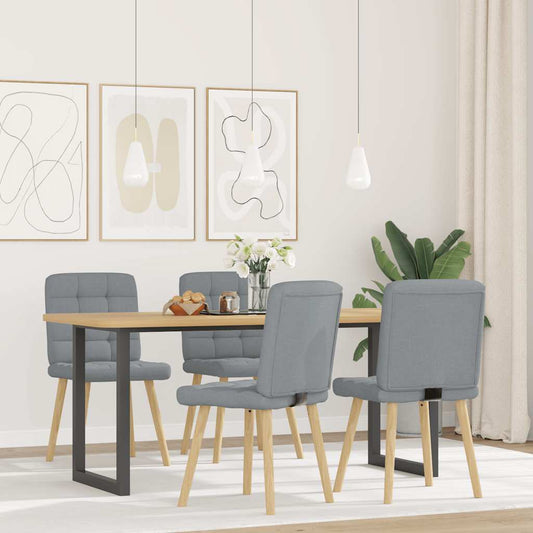 Sedie da Pranzo 4 pz Grigio Chiaro in Tessuto | homemem39