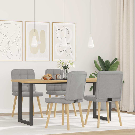 Sedie da Pranzo 4 pz Grigio Nuvola in Tessuto | homemem39