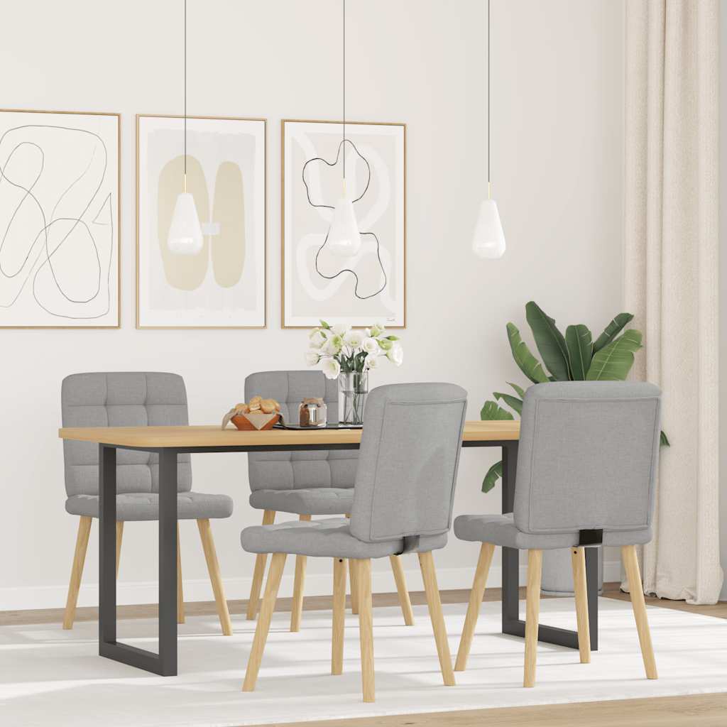 Sedie da Pranzo 4 pz Grigio Nuvola in Tessuto