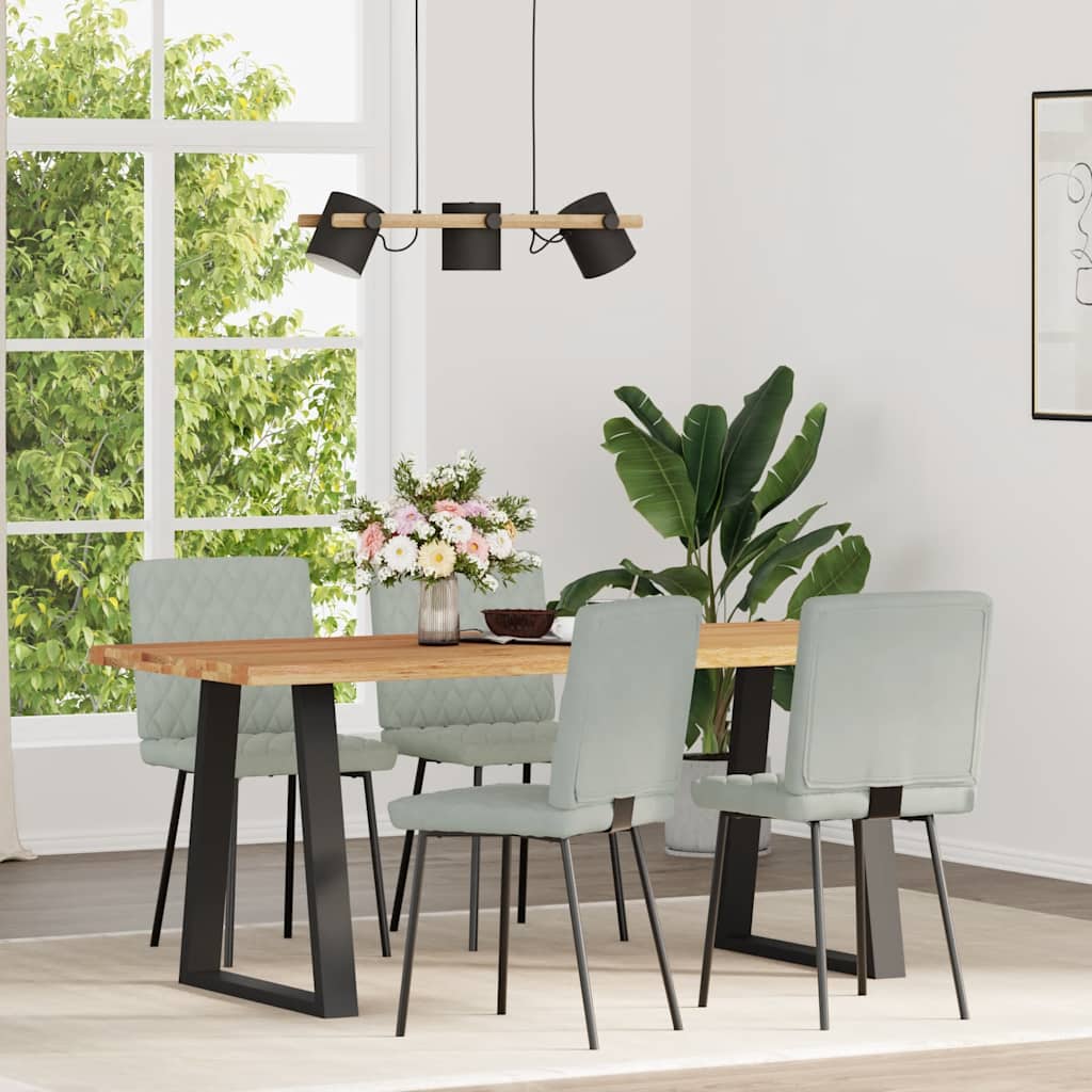 Sedie da Pranzo 4 pz Grigio Chiaro in Velluto | homemem39