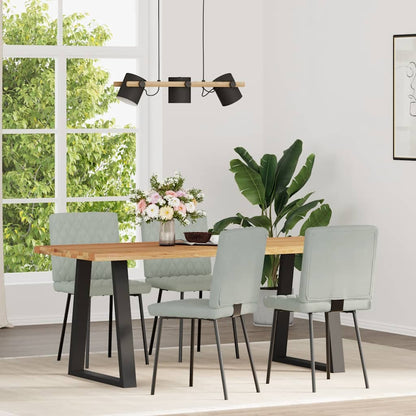 Sedie da Pranzo 4 pz Grigio Chiaro in Velluto | homemem39