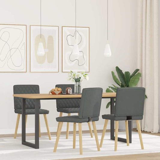 Sedie da Pranzo 4 pz Grigio Scuro in Tessuto | homemem39