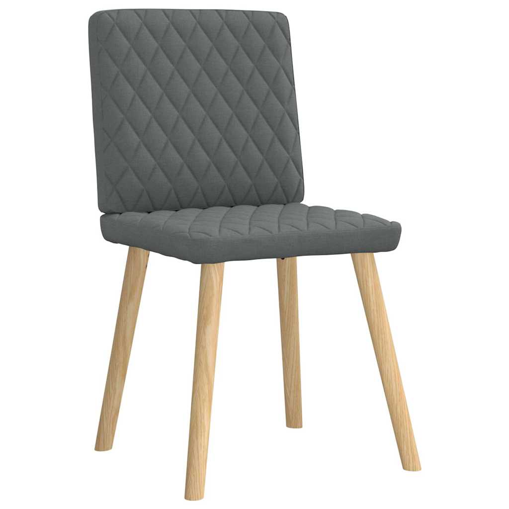 Sedie da Pranzo 4 pz Grigio Scuro in Tessuto