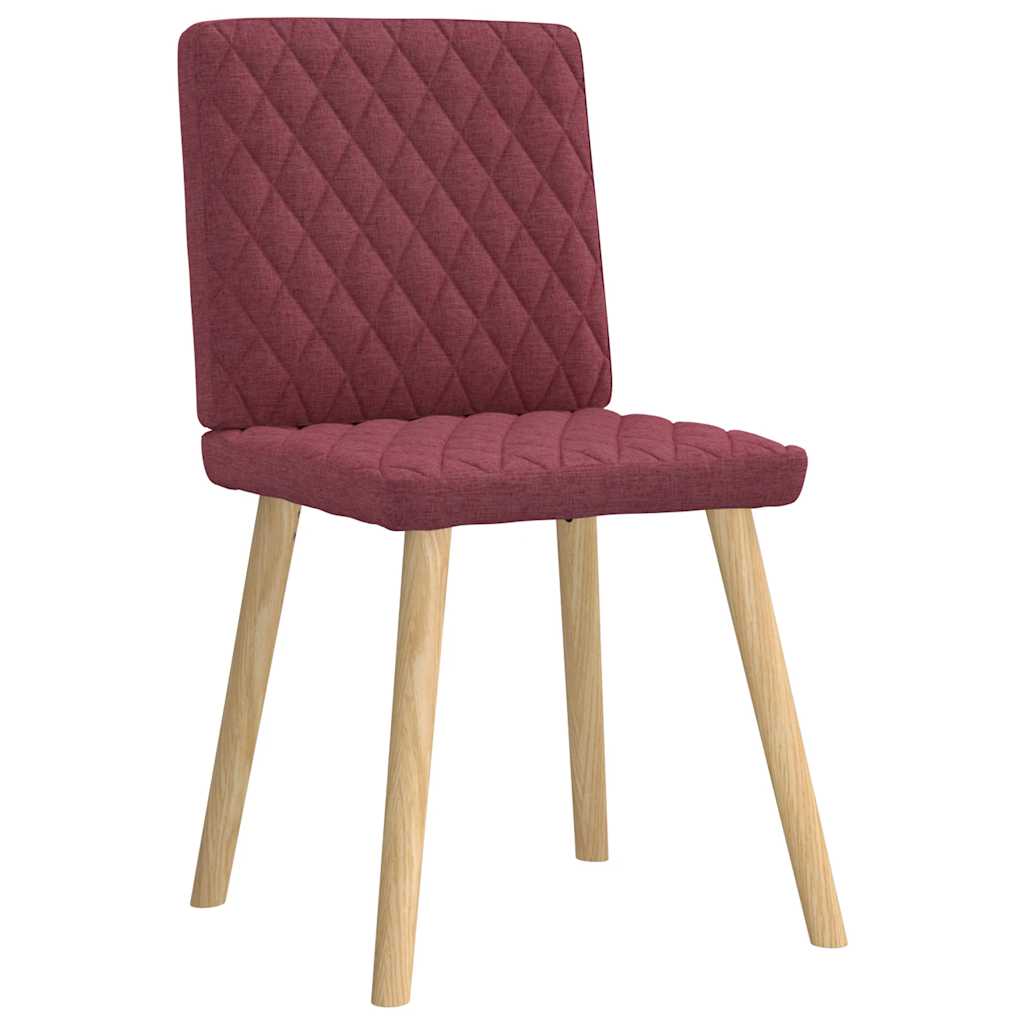 Sedie da Pranzo 4 pz Rosso Vino in Tessuto
