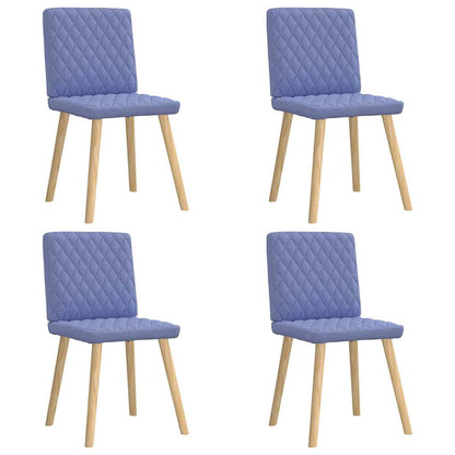 Sedie da Pranzo 4 pz Blu Jeans in Tessuto