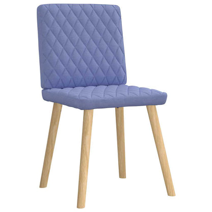 Sedie da Pranzo 4 pz Blu Jeans in Tessuto