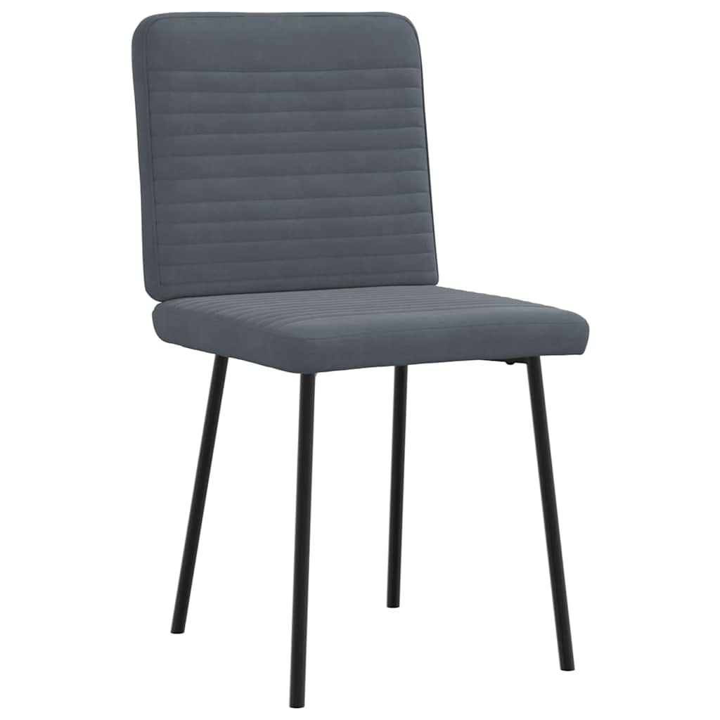 Sedie da Pranzo 4 pz Grigio Scuro in Velluto
