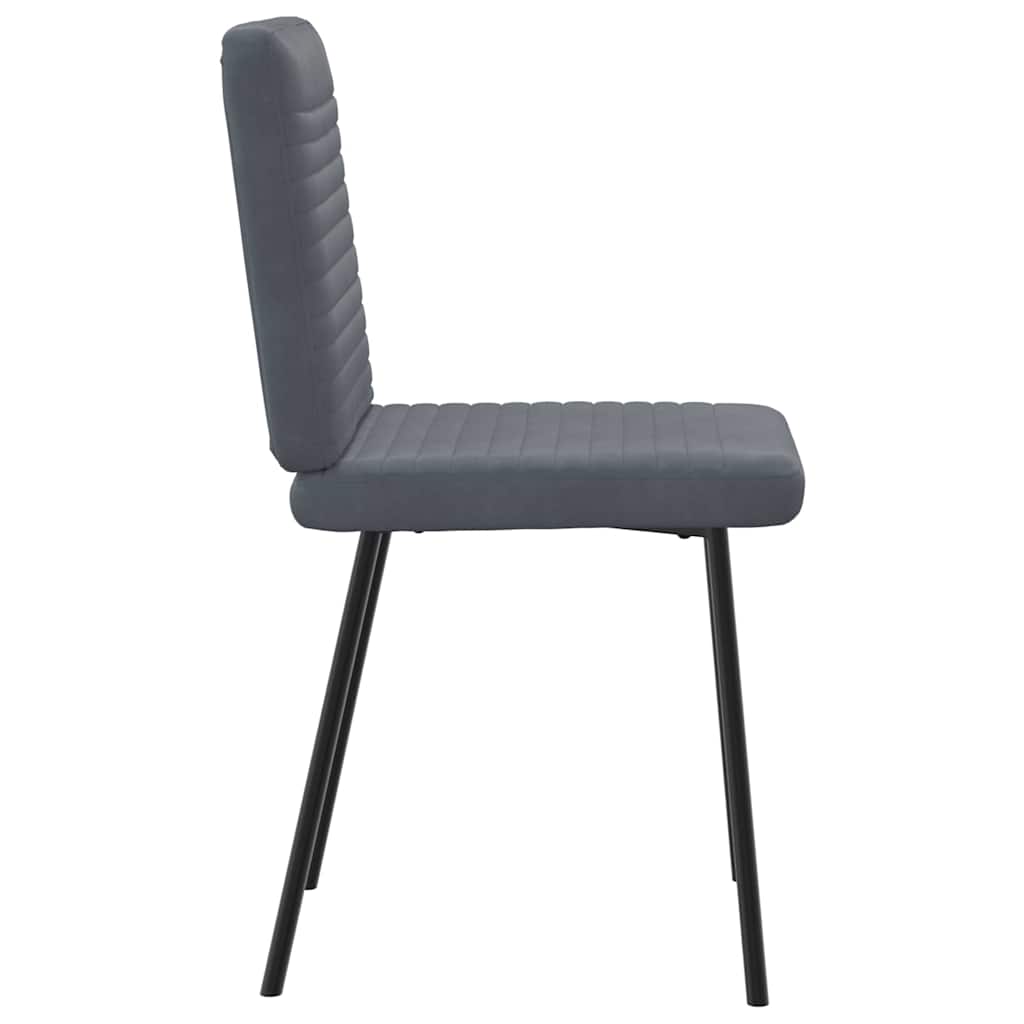Sedie da Pranzo 4 pz Grigio Scuro in Velluto