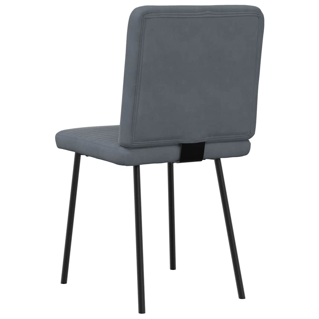 Sedie da Pranzo 4 pz Grigio Scuro in Velluto