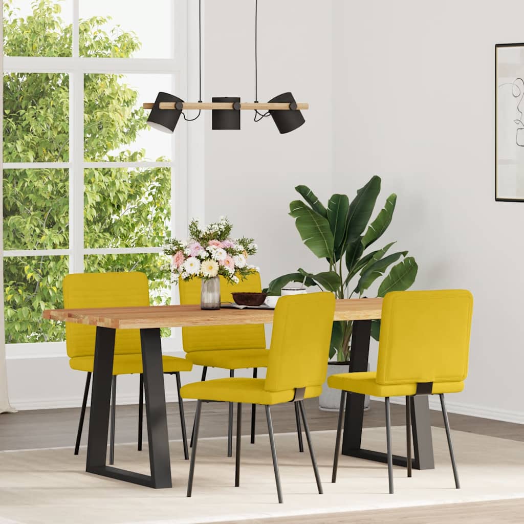 Sedie da Pranzo 4 pz Gialle in Velluto | homemem39