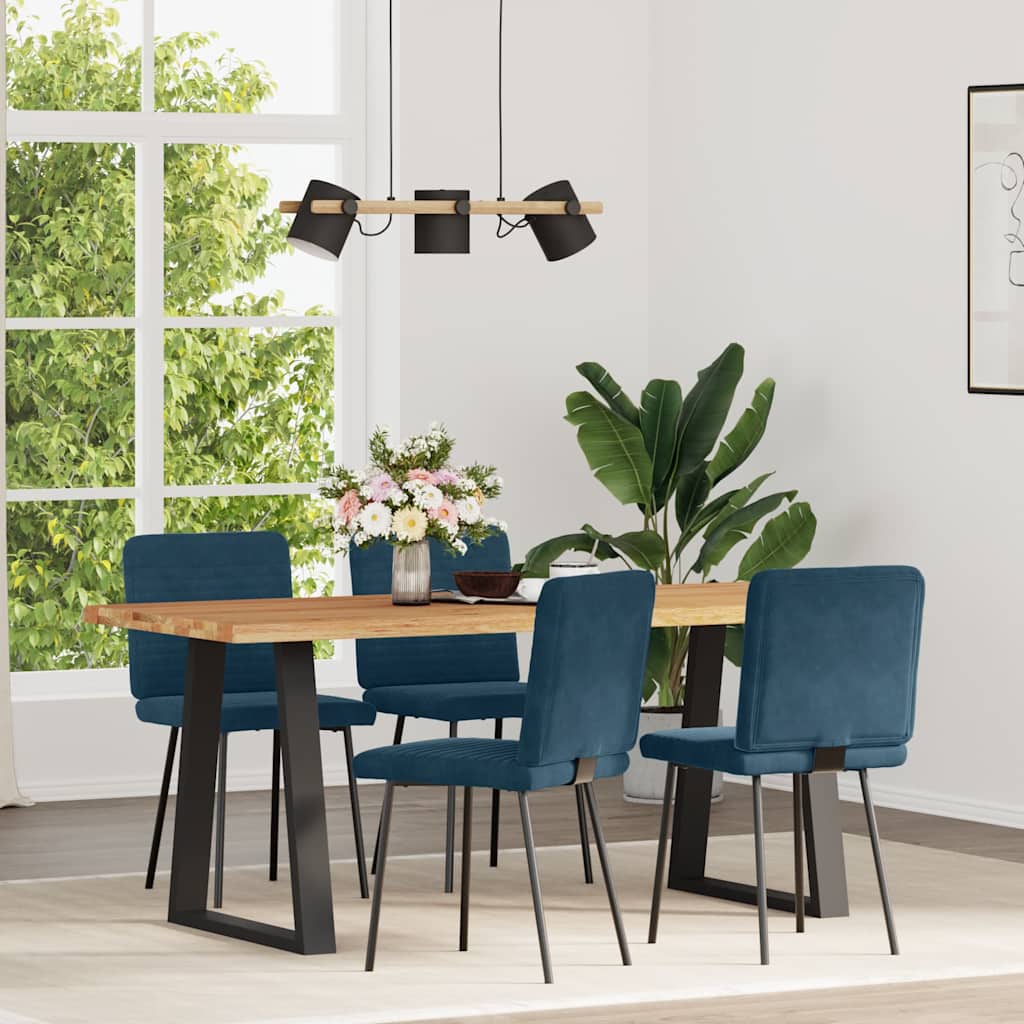 Sedie da Pranzo 4 pz Blu in Velluto