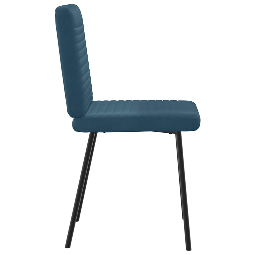 Sedie da Pranzo 4 pz Blu in Velluto