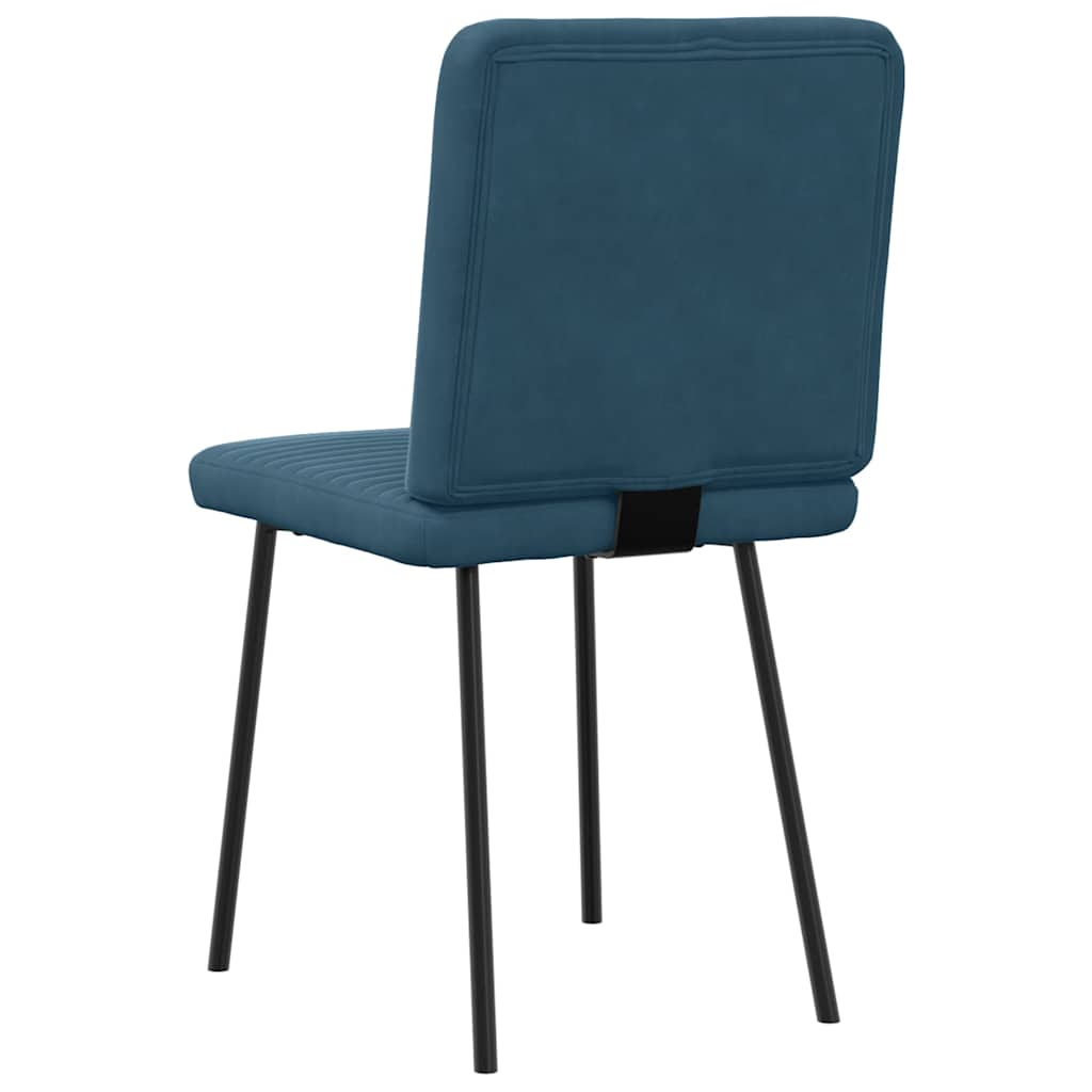 Sedie da Pranzo 4 pz Blu in Velluto